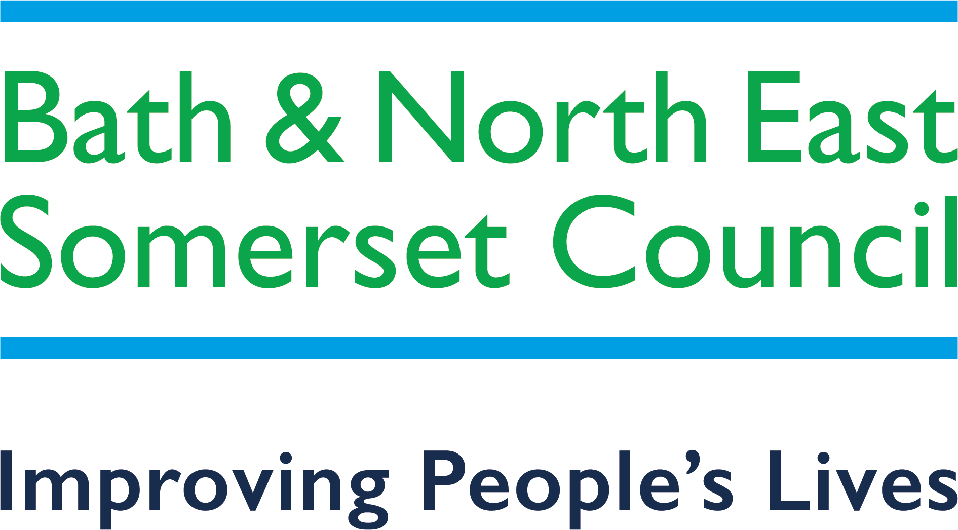 Bath and North East Somerset Council logo, strap line reads Improving People's Lives